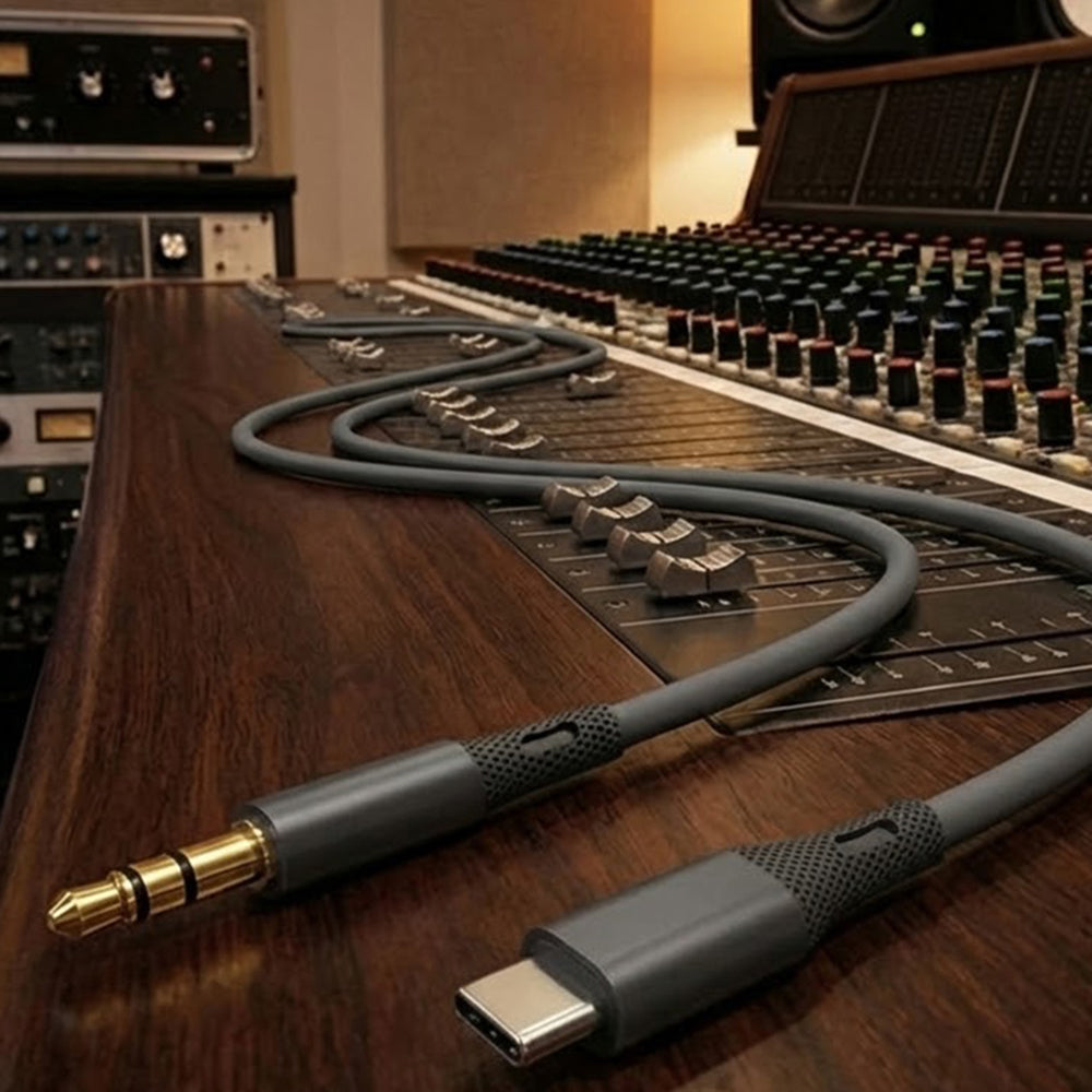 Câble Audio USB-C - 3.5mm Techsuit AC4 SoundFlex, 1m, Gris