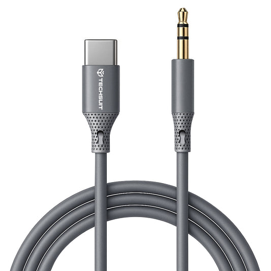 Câble Audio USB-C - 3.5mm Techsuit AC4 SoundFlex, 1m, Gris