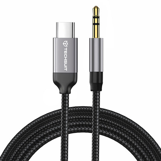 Câble Audio USB-C - 3.5mm Techsuit AC9 SoundShell, 1.5m, Gris