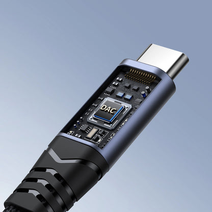 Audio-Kabel USB-C - 3,5 mm / USB-C Joyroom SY-C02, 0,14 m, Schwarz