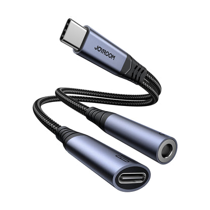 Audio-Kabel USB-C - 3,5 mm / USB-C Joyroom SY-C02, 0,14 m, Schwarz