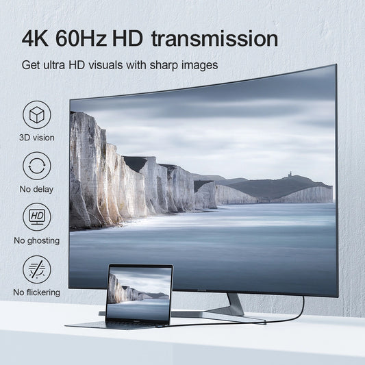 Audio- und Videokabel USB-C - HDMI Joyroom SY-20C1 Angled, 2m, Grau