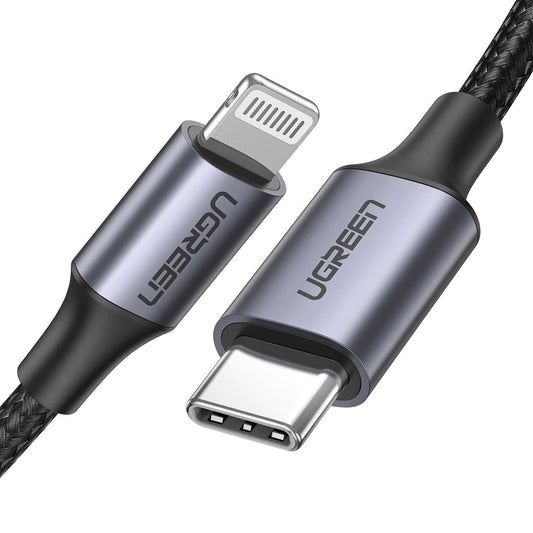 Câble de Données et de Charge USB-C - Lightning UGREEN US304, 20W, 1m, Noir