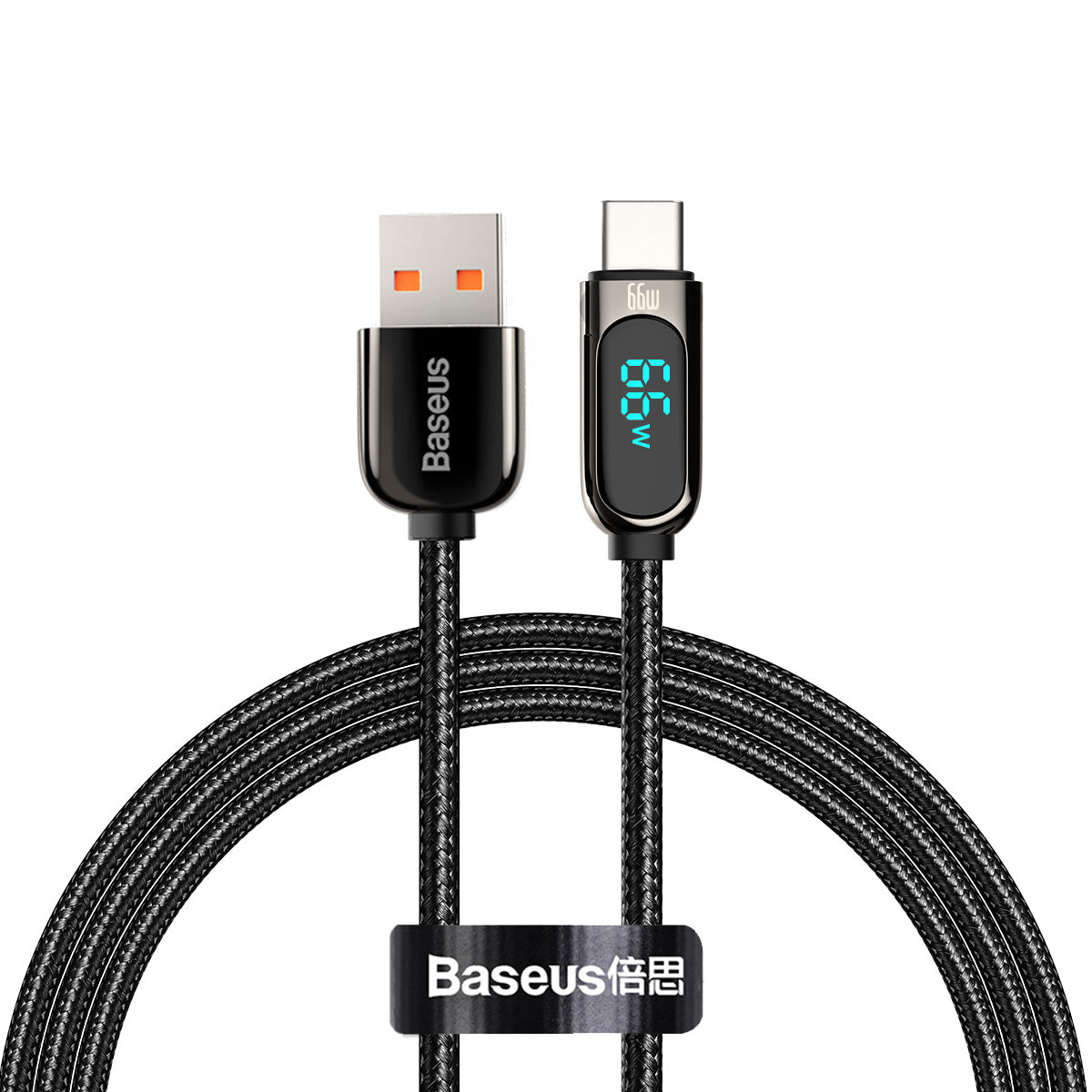 USB-A to USB-C Data and Charging Cable by Baseus, 66W, 2m, Black CASX020101