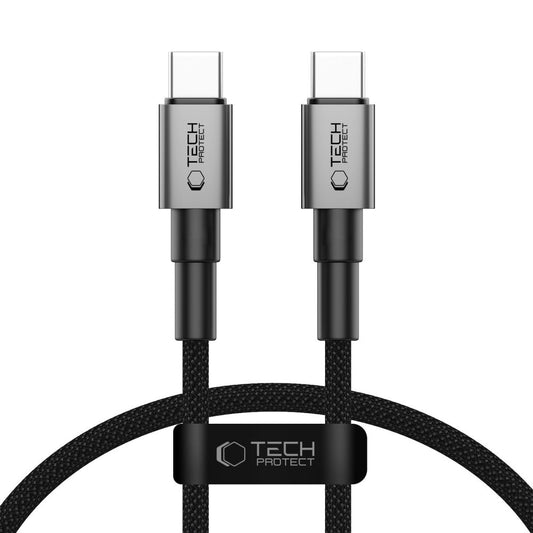 Câble de Données et de Charge USB-C - USB-C Tech-Protect Ultraboost DNA, 60W, 0.5m, Gris