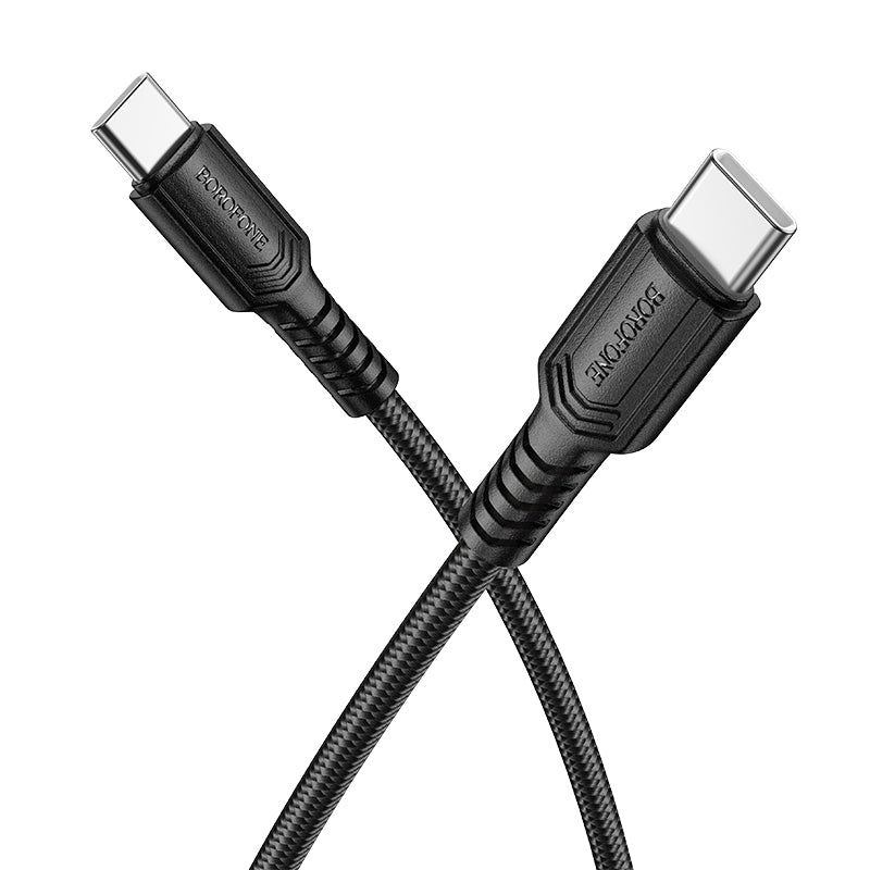 Câble de Données et de Charge USB-C - USB-C Borofone BX116 Certain, 60W, 1m, Noir