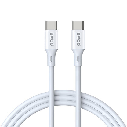 Câble de Données et de Charge USB-C - USB-C BWOO X282, 60W, 1m, Blanc