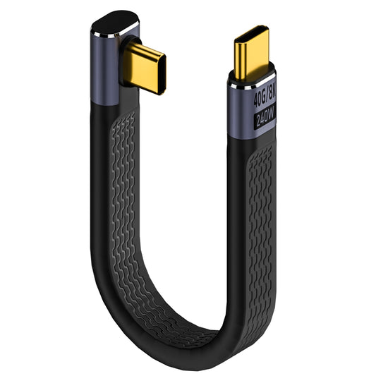 USB-C Daten- und Ladekabel - USB-C OEM Angled 8K Video, 240W, 0,15m, Schwarz