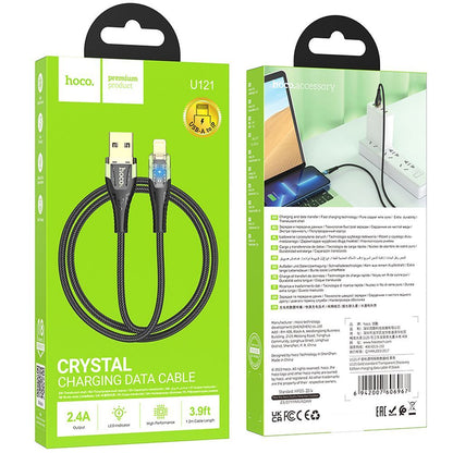 USB-A to Lightning Data and Charging Cable HOCO U121, 18W, 1.2m, Black