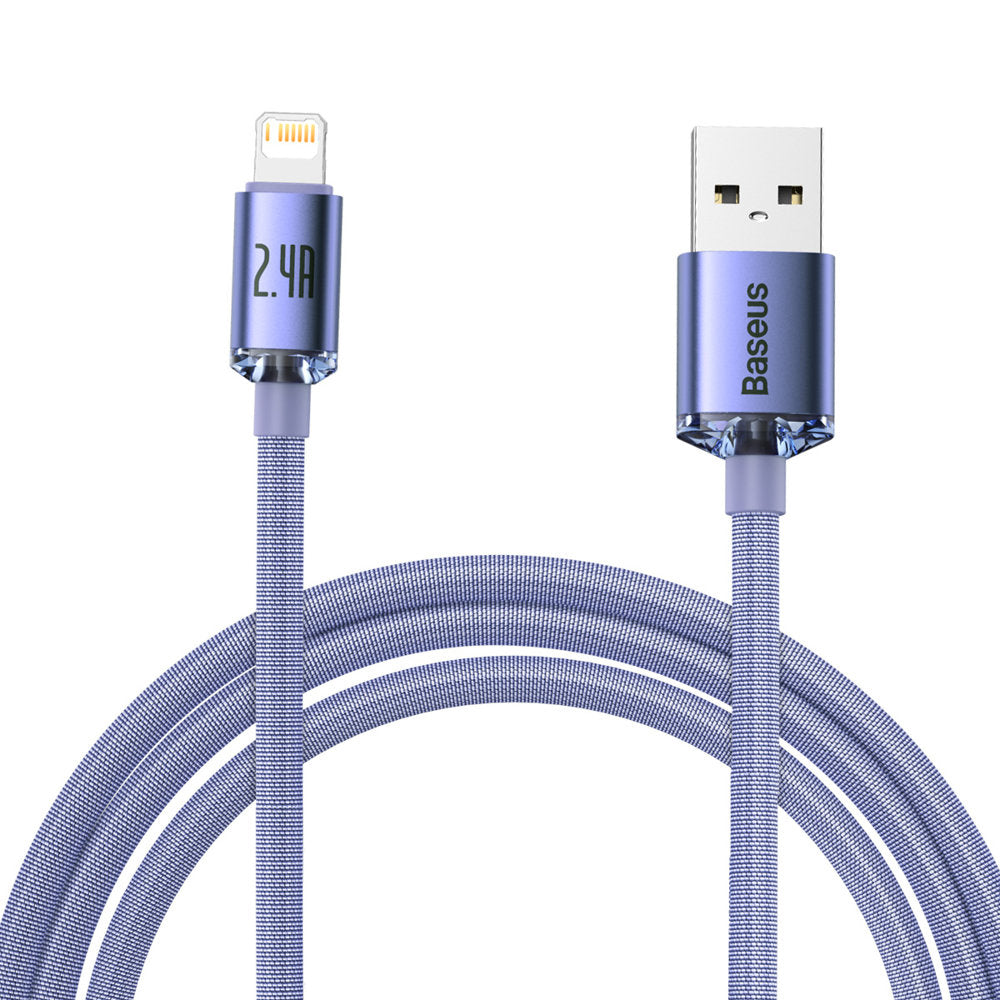 USB-A - Lightning Daten- und Ladekabel Baseus Crystal Shine Series, 18W, 2m, Lila CAJY000105