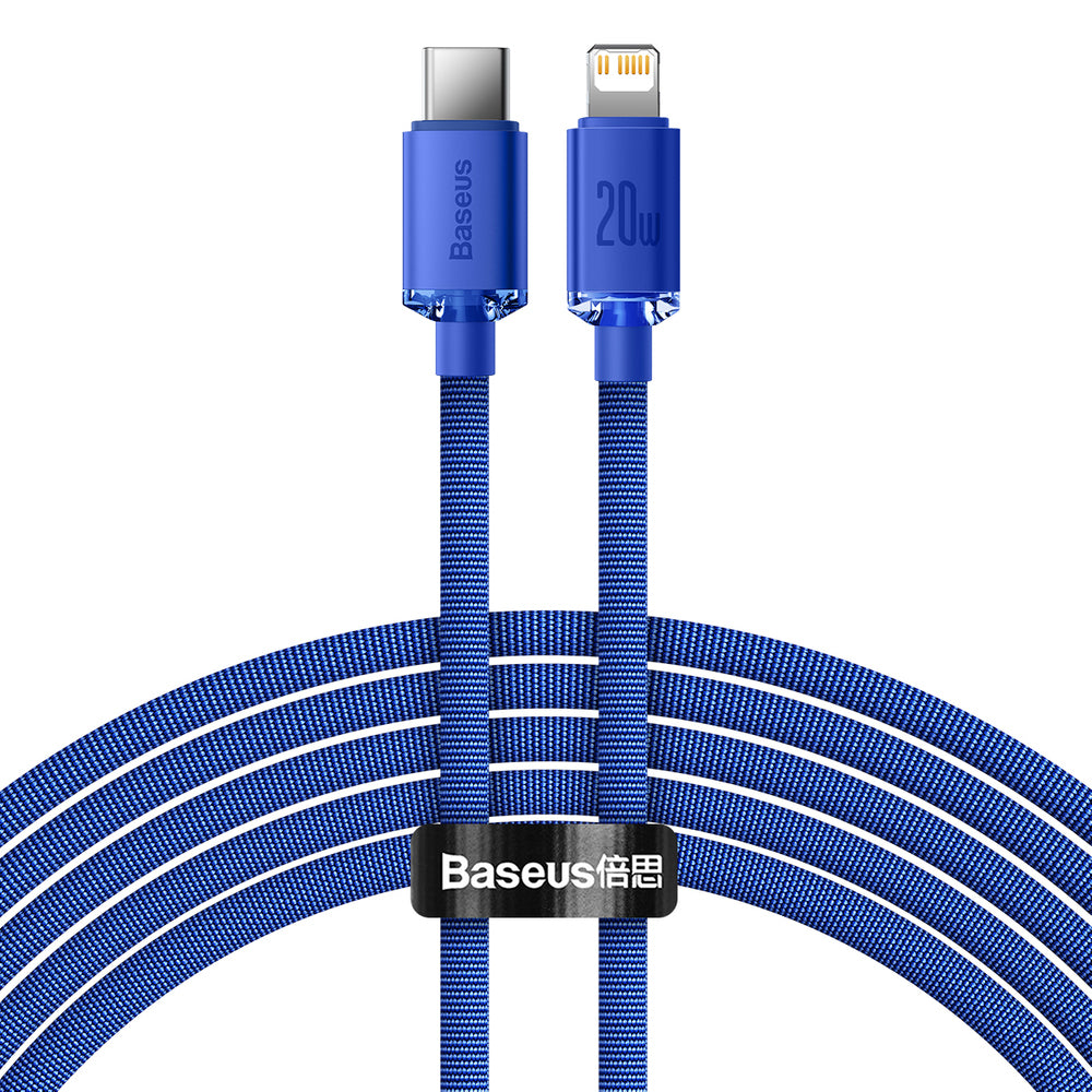 USB-C - Lightning Daten- und Ladekabel Baseus Crystal Shine Series, 20W, 1.2m, Blau CAJY000203