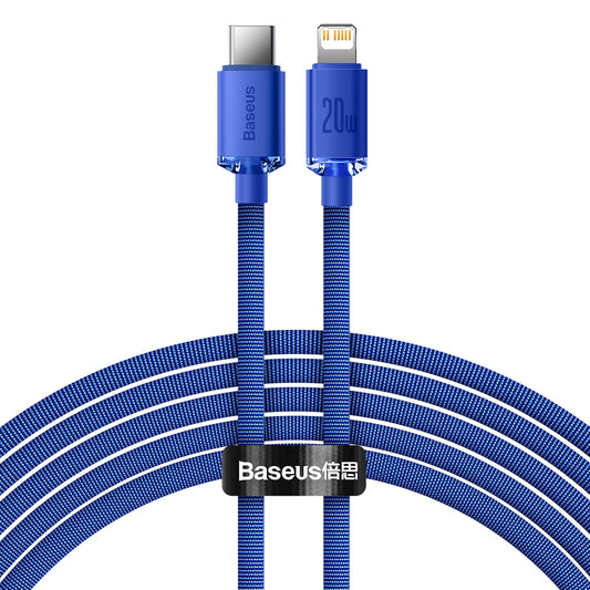 USB-C - Lightning Daten- und Ladekabel Baseus Crystal Shine Series, 20W, 1.2m, Blau CAJY000203
