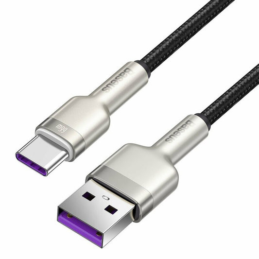 USB-A - USB-C Daten- und Ladekabel Baseus Cafule Metal Series, 66W, 0,25m, Schwarz CAKF000001
