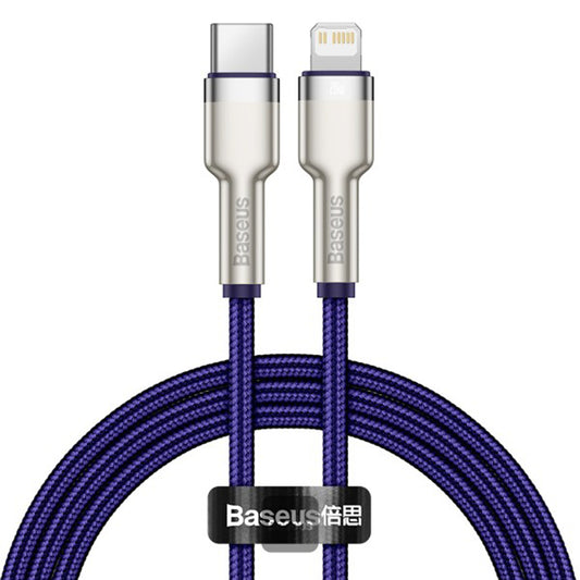 Câble de Données et de Charge USB-C - Lightning Baseus Cafule Metal Series, 20W, 1m, Mauve CATLJK-A05