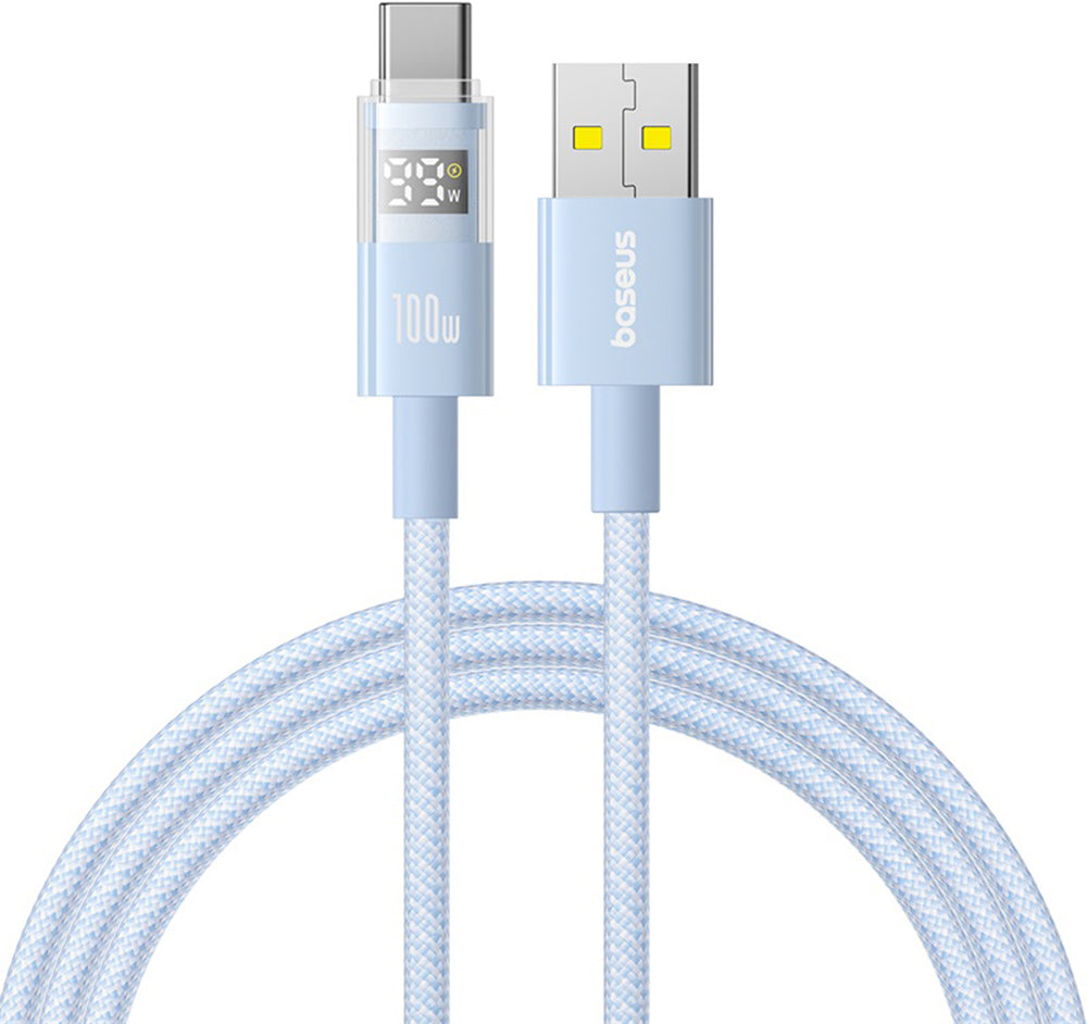 Câble de Données et de Charge USB-A - USB-C Baseus Display 2, 100W, 2m, Bleu P10382701311-01