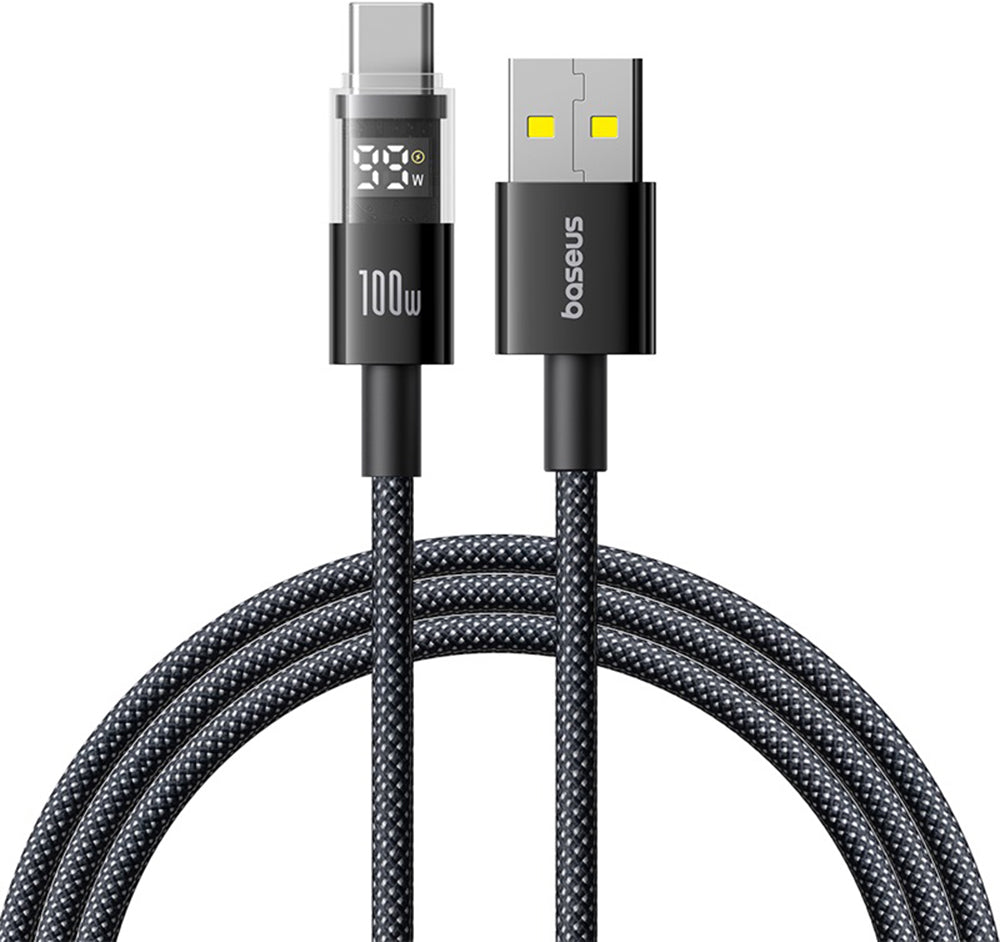 Câble de Données et de Charge USB-A - USB-C Baseus Display 2, 100W, 1m, Noir P10382701121-00