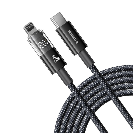 Daten- und Ladekabel USB-C - Lightning Baseus Display 2, 20W, 2m, Schwarz P10382703121-01