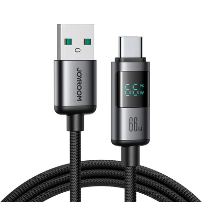 Câble de Données et de Charge USB-A - USB-C Joyroom S-A16 Pro Prism Display, 66W, 1.2m, Noir