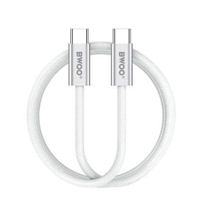 Câble de Données et de Charge USB-C - USB-C BWOO BO-X317C, 240W, 1m, Blanc