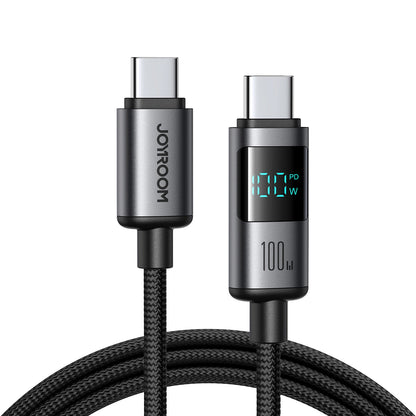Câble de Données et de Charge USB-C - USB-C Joyroom S-A16 Pro Prism Display, 100W, 1.2m, Noir