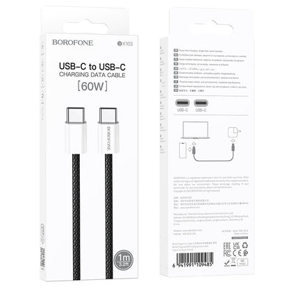 USB-C Daten- und Ladekabel - USB-C Borofone BX103 Original, 60W, 1m, Schwarz