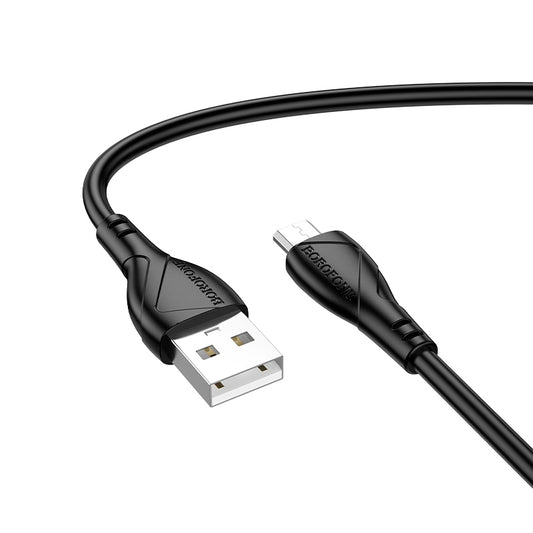 Daten- und Ladekabel USB-A - microUSB Borofone BX121 Energy, 18W, 1m, Schwarz