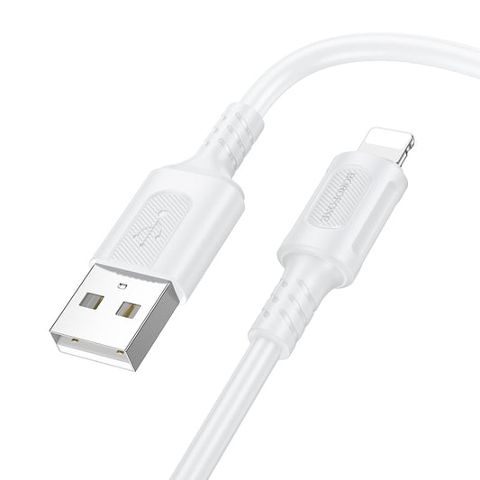 Câble de Données et de Charge USB-A - Lightning Borofone BX111 Feliz, 18W, 1m, Blanc