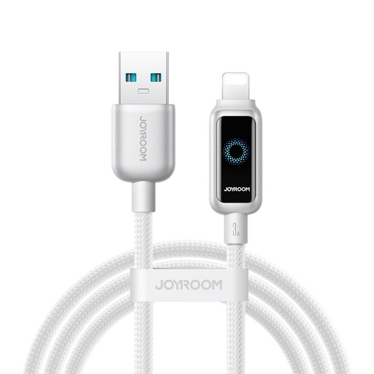 Câble de données et de charge USB-A - Lightning Joyroom S-A55 StarFlight Display, 18W, 1.2m, Blanc