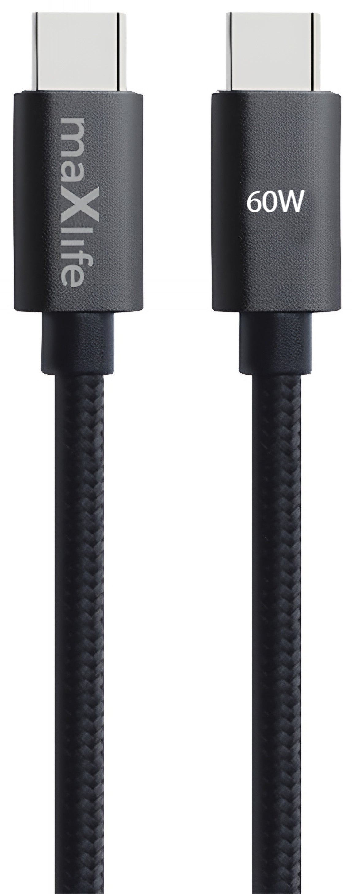 USB-C Daten- und Ladekabel - USB-C MaXlife MXUC-12, 60W, 1m, Schwarz