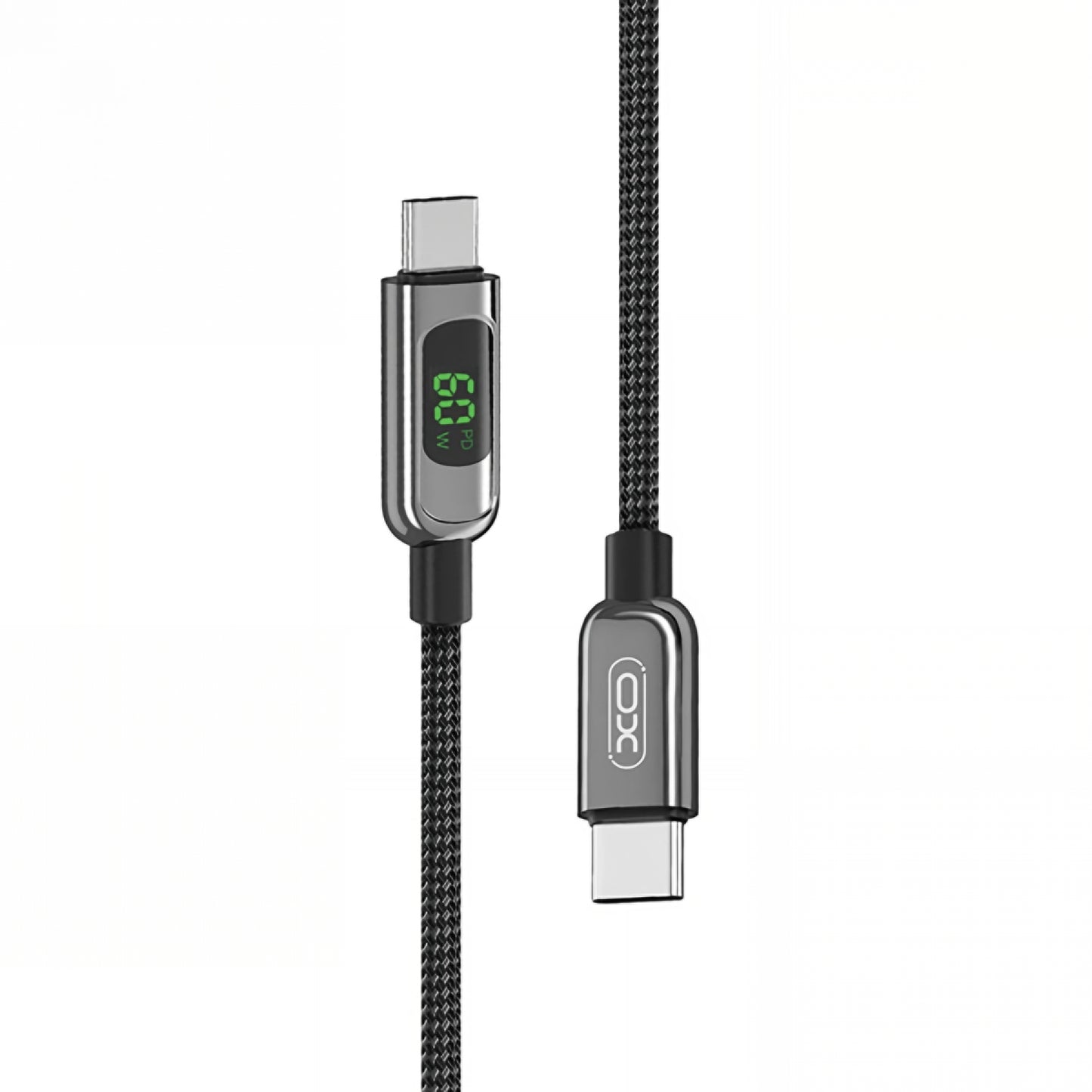 Câble de Données et de Charge USB-C - USB-C XO Design NB-Q203B Display, 60W, 1m, Noir