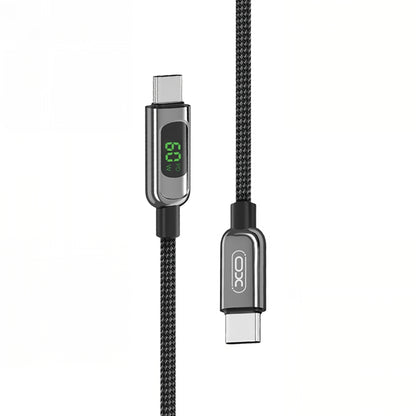 Câble de Données et de Charge USB-C - USB-C XO Design NB-Q203B Display, 60W, 1m, Noir