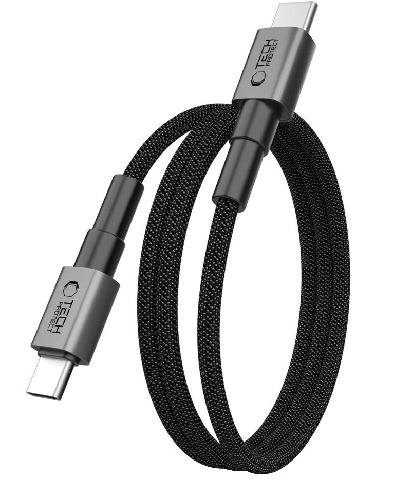 USB-C Daten- und Ladekabel - USB-C Tech-Protect Ultraboost DNA MagTwist, 100W, 1m, Grau