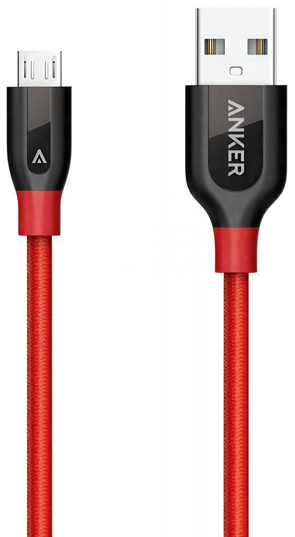 Daten- und Ladekabel USB-A - microUSB Anker PowerLine+, 18W, 0.91m, Rot A8142G91