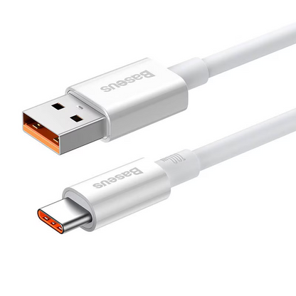USB-A to USB-C Data and Charging Cable Baseus Superior Series, 100W, 1m, White P10320102214-01