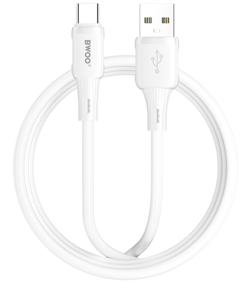 Câble de données et de charge USB-A - USB-C BWOO X329C, 18W, 1m, Blanc