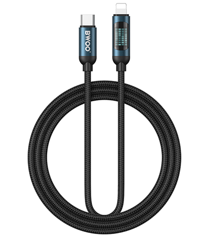 USB-C to Lightning Data and Charging Cable BWOO X305 Display, 27W, 1m, Black