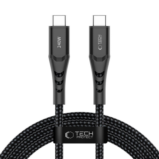 USB-C Data and Charging Cable - USB-C Tech-Protect UB11T Ultraboost, 240W, 2m, Black