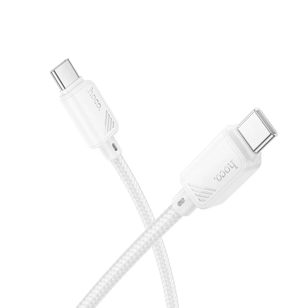 Câble de données et de charge USB-C - USB-C HOCO X113, 60W, 1m, Blanc