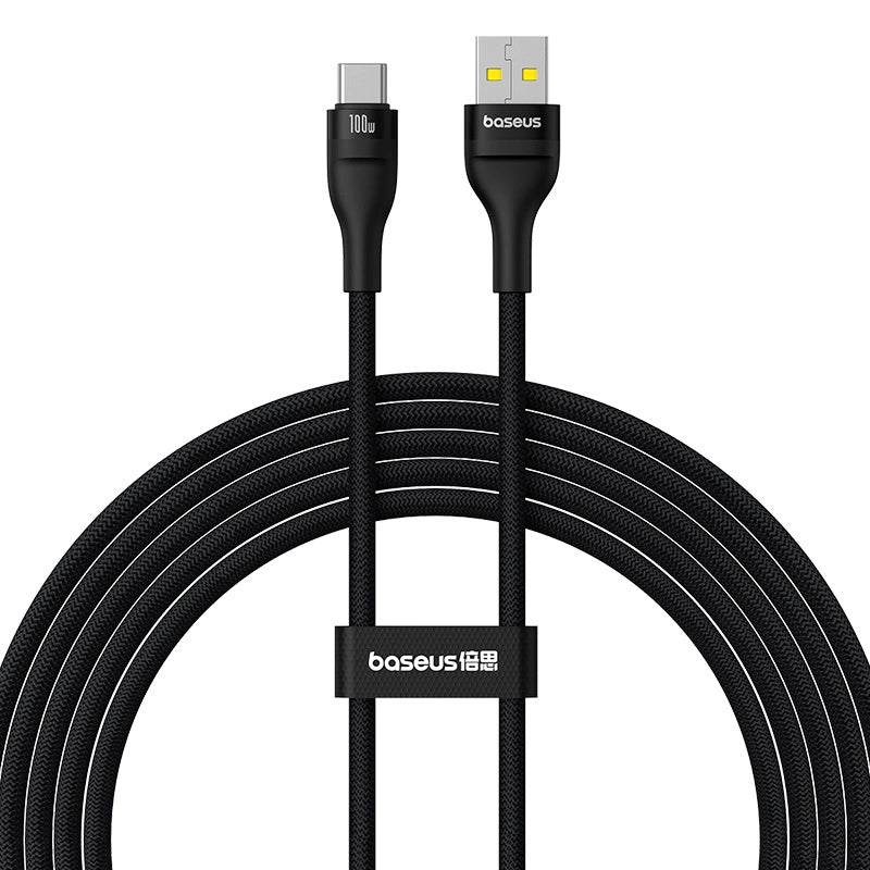Câble de données et de charge USB-A - USB-C Baseus Flash Series II, 100W, 2m, Noir P10311804111-01