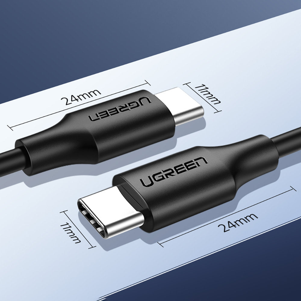 Câble de Données et de Charge USB-C - USB-C UGREEN US286, 60W, 1m, Noir
