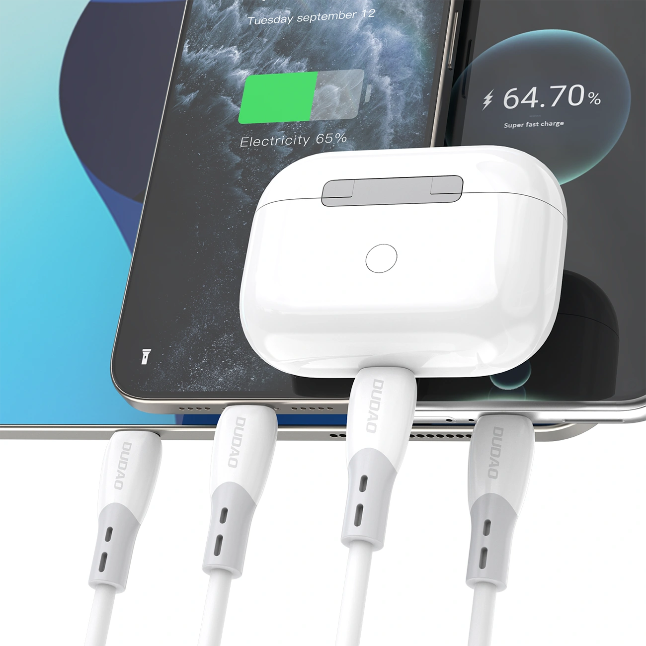 USB-C Daten- und Ladekabel - USB-C Dudao L25SC, 60W, 2m, Weiß