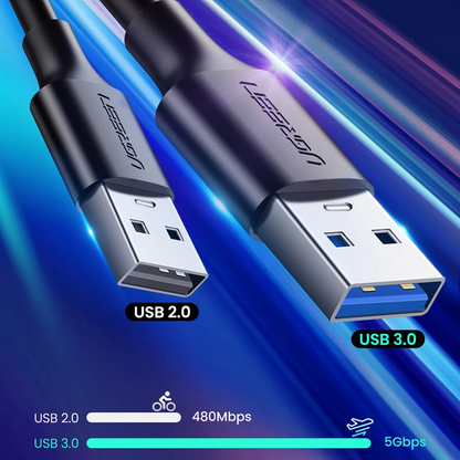 Daten- und Ladekabel USB-A - USB-C UGREEN US184, 18W, 0,5m, Schwarz