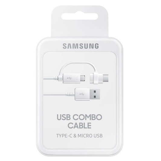 Daten- und Ladekabel USB-A - USB-C / microUSB Samsung Combo 2in1, 18W, 1,5m, Weiß EP-DG930DWEGWWW