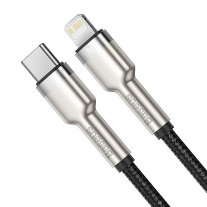 USB-C - Lightning Lade- und Datenkabel Baseus Cafule Metal Series, 20W, 2m, Schwarz CATLJK-B01