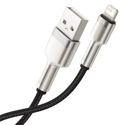 Câble de Données et de Charge USB-A - Lightning Baseus Cafule Metal Series, 18W, 2m, Noir CALJK-B01