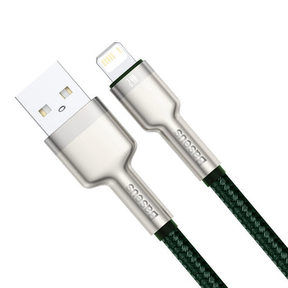 Câble de Données et de Charge USB-A - Lightning Baseus Cafule Metal Series, 18W, 2m, Vert CALJK-B06