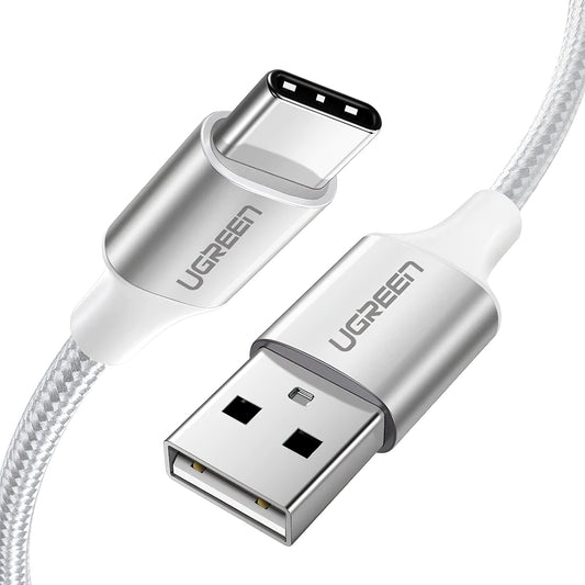 Câble de Données et de Charge USB-A - USB-C UGREEN US288, 18W, 1m, Blanc