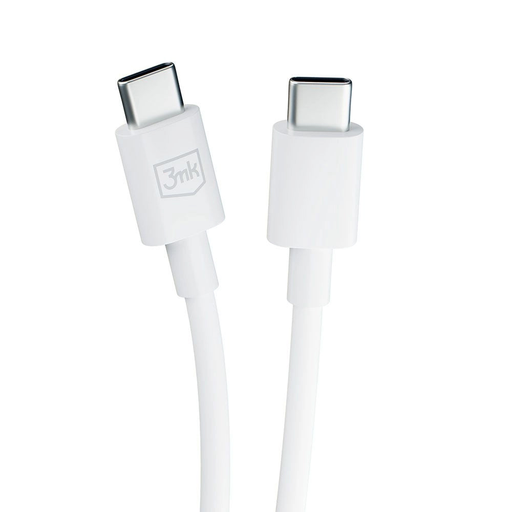 USB-C Data and Charging Cable - USB-C 3MK Hyper, 100W, 1.2m, White 