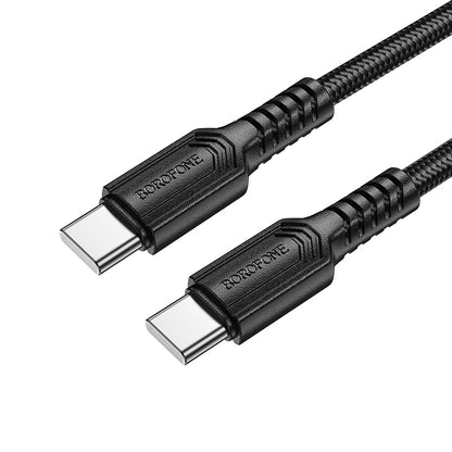 Câble de Données et de Charge USB-C - USB-C Borofone BX116 Certain, 60W, 1m, Noir