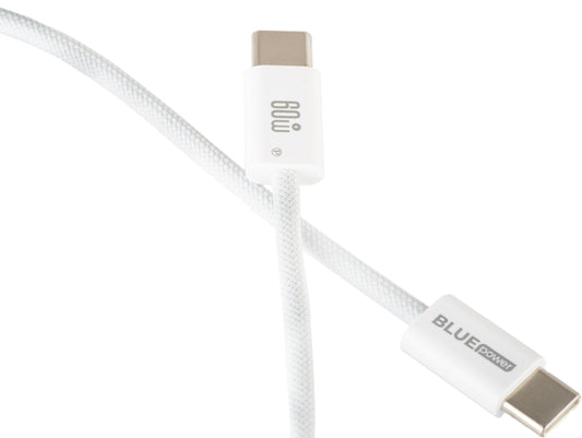 Câble de Données et de Charge USB-C - USB-C Blue Power NB-Q273, 60W, 1m, Blanc